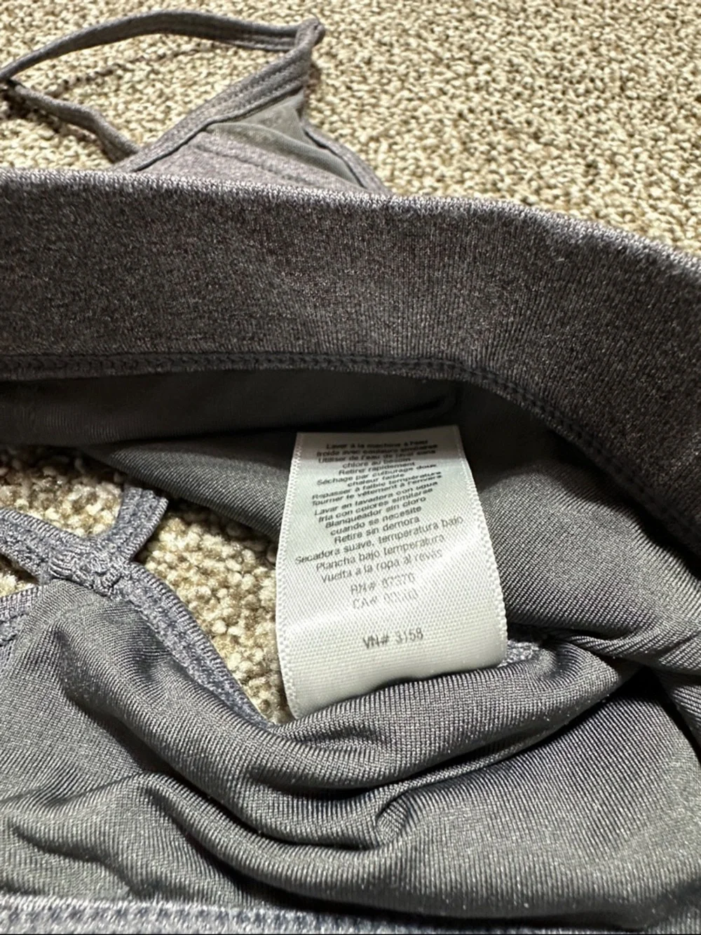 ALO Yoga Charcoal Gray Crisscross Back Sports Bra - no size tag - small